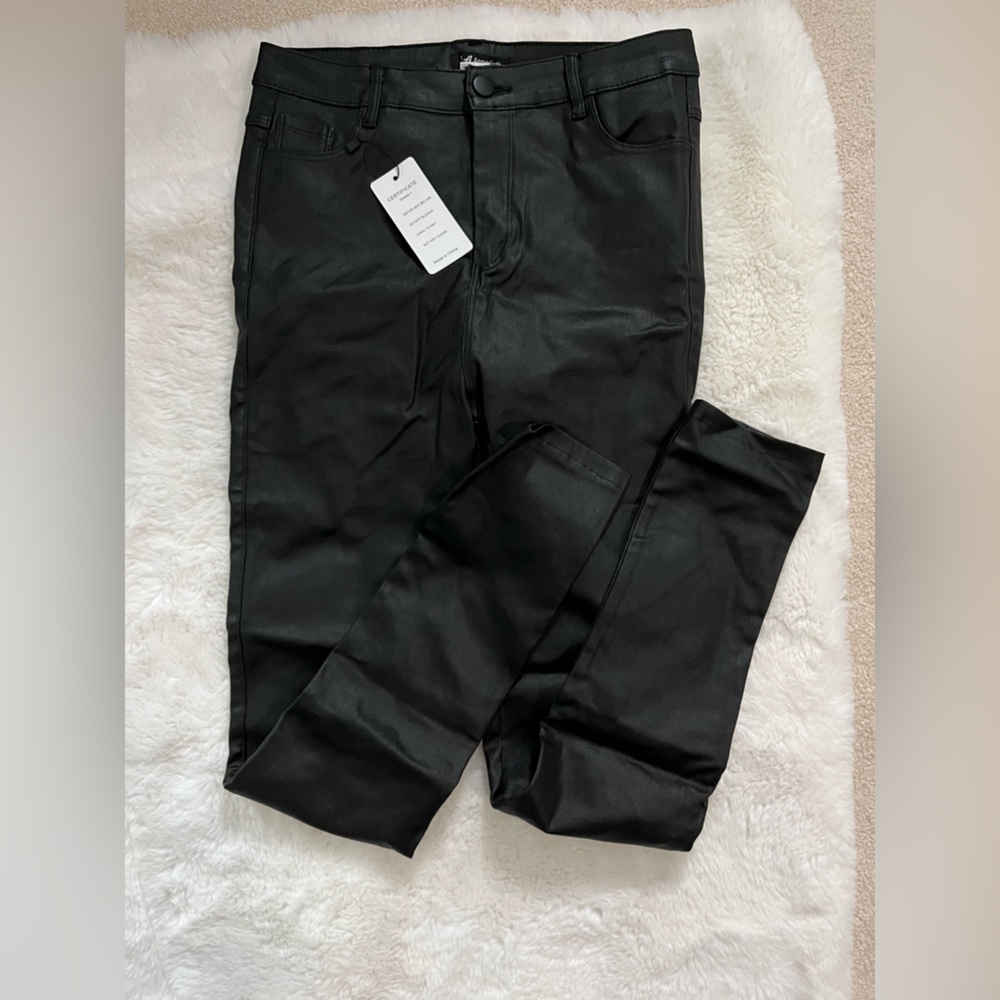 Faux leather pants